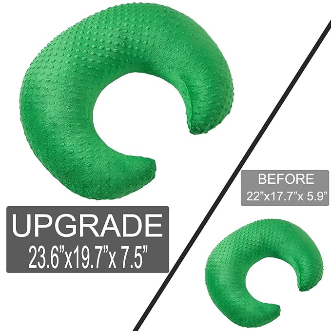 Nursing Pillow and Positioner with Cover for Breastfeeding and Bottle Feeding, Propping Baby, Tummy Time, Baby Sitting Support, Awake-Time Support (Fern Green, 23.6" x 19.7" x 7.5")