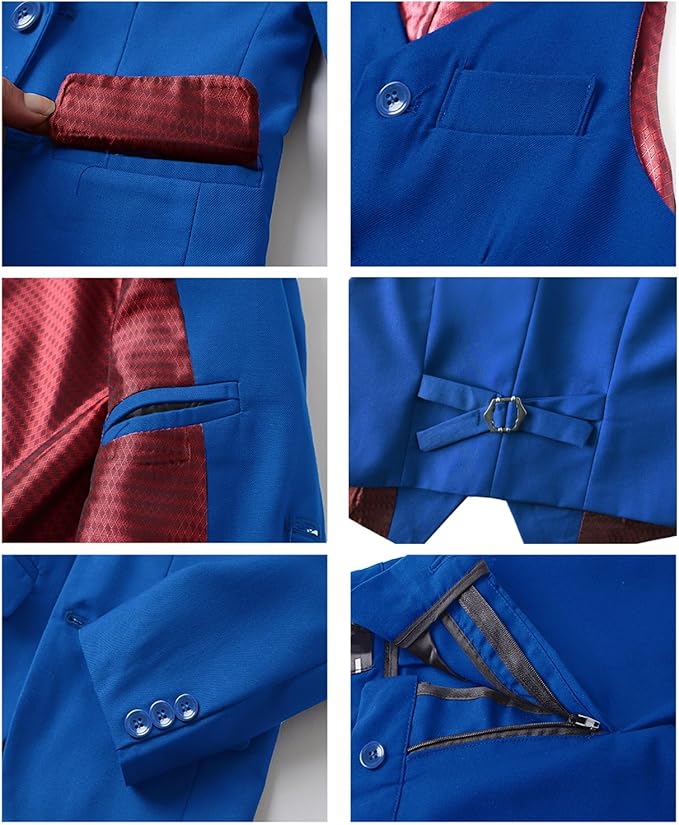 Boys Suit for Kids Tuxedo Suits for Wedding Formal Suit Set Toddler Boy Dress Outfit with Shirt and Tie