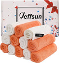 Baby Washcloths 12 Pack, 10x10 inch Small Wash Cloths for Face and Body, Super Soft & Gentle Orange Face Towels on Sensitive Skin, Baby Registry Bath Shower Gifts for Newborn Kid Toddler Children