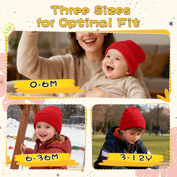 ZOORON Toddler Beanie Baby Kids Beanies Warm Winter Hat Knit Skull Cap for Boys & Girls Soft Children Infant Hat