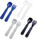 Re-Play Toddler Forks and Spoons Set - 4x4 Utensils Set for Kids - Dishwasher and Microwave Safe - Made in USA - Pack of 8-5.8" x 1.2" x 0.2" - Droid