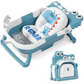 TPN Collapsible Baby Bathtub, Baby Bath Tub with Soft Cushion & Real-Time Thermometer, Baby Bathtub Infant to Toddler Tub (0-36 Months), Portable Newborn Travel Bath tub