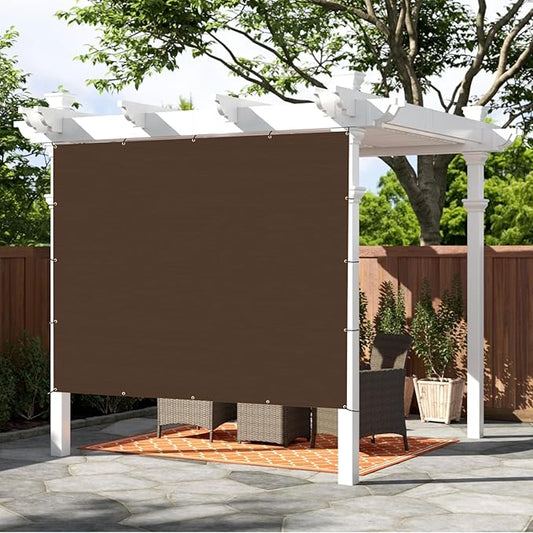 SUNNY GUARD Shade Cloth Custom Size 9x19 FT Sun Shade Screen Fabric Shade Cover Tarp with Grommets for Pergola Backyard Garden, Brown(We Customized)