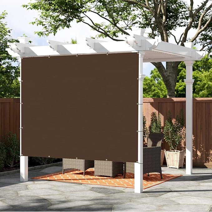 SUNNY GUARD Shade Cloth Custom Size 8x19 FT Sun Shade Screen Fabric Shade Cover Tarp with Grommets for Pergola Backyard Garden, Brown(We Customized)