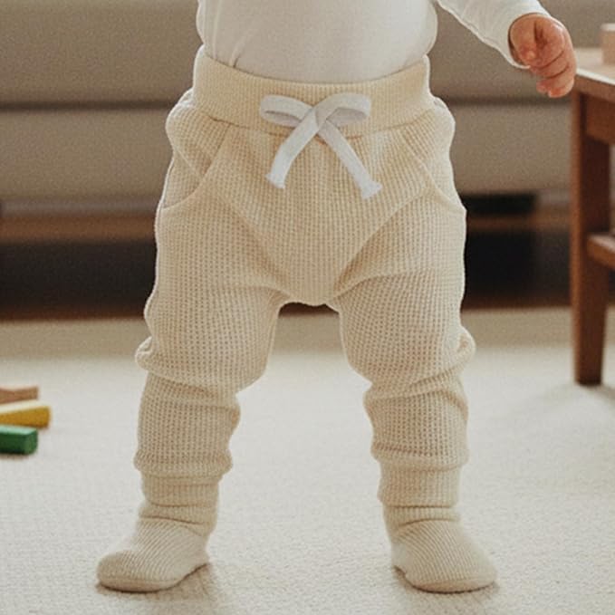 Sejardin Toddler Baby Boy Girl Pants 3 Pack Solid Color Elastic Waist Jogger Sweatpants Newborn Infant Casual Bottoms