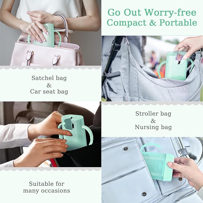 MOMUSE Dual-Lid Squeeze Pouch Holder for Food Pouches & Drink Boxes, Baby Pouch Holder with Larger Capacity, Versatile Design for Self-Feeding, Anti-Squeeze Pouch Holder No Spill No Mess, Lightweight