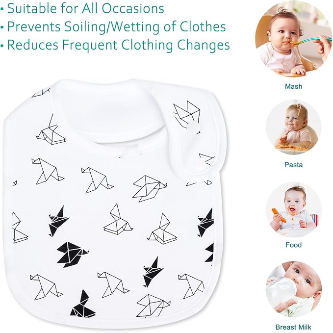 Baby Bibs Soft and Absorbent Organic Cotton Bandana Drool Bibs Set for Boys Girls Newborn 0-36 Months