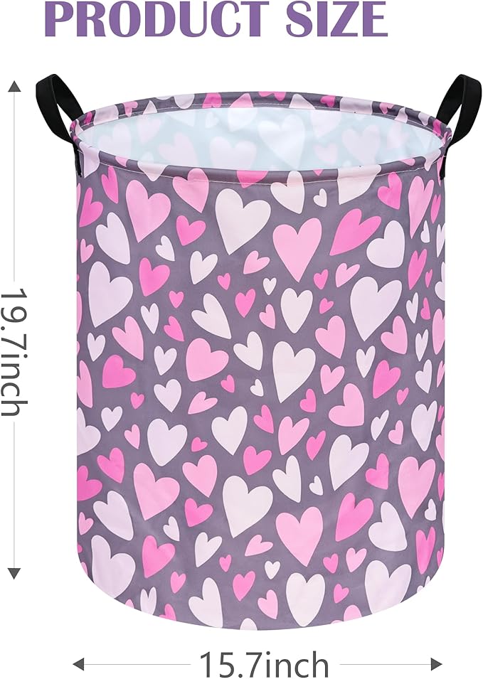 Round Laundry Hamper Storage Basket Laundry Organizer Hamper Storage Bins Clothes and Toys Box Nursery Hamper Gift Basket For Kids with Handles