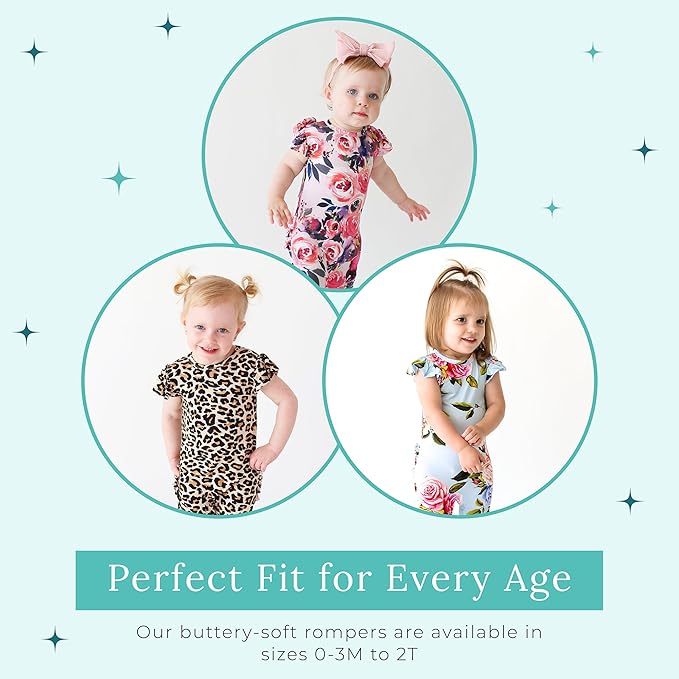 Posh Peanut Baby Girl Pajamas – Ruffled Cap Sleeve Romper PJs – Soft Viscose from Bamboo One-Piece for Babies & Toddlers