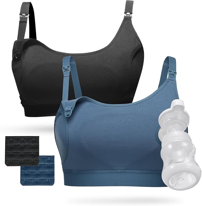 Momcozy Pumping Bra, Pumping Bra Hands Free All Day Wear Pumping & Nursing Bra in One Holding Breast Pump for Spectra, Medela