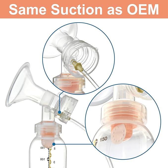 Maymom Breast Pump Kit Compatible with Medela Pump in Style Advanced Pump; 2xTwo-Piece 24mm Breastshield, 2 Valve, 4 Membrane, 2 Replacement Tubing; Replacement Part for Medela Shield, Valve