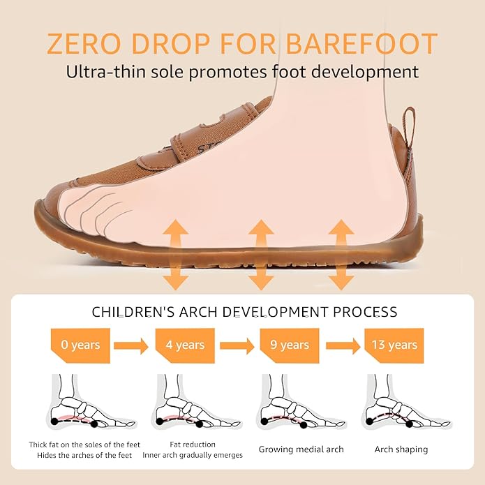 Toddler Wide Toe Box Barefoot Shoes Boys Girls Zero Drop,Baby First Walking Shoes Glitter Little Kids Sneakers Non-Slip Preschool Running Tennis Canvas Casual Preschool Outdoor Activities