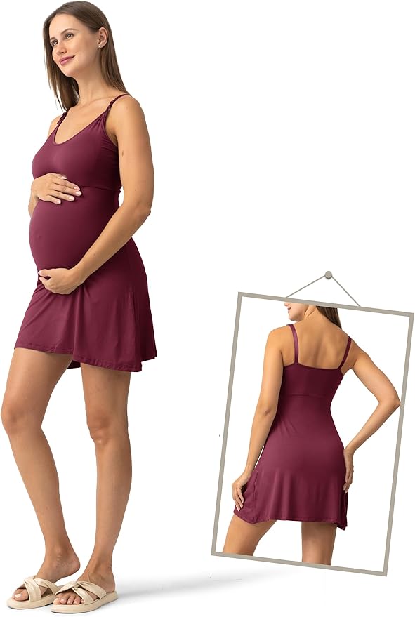 SUNNYBUY Women's Nursing Nightgown Maternity Robe Set, 3 in 1 Labor Delivery Breastfeeding Dress Postpartum Sleepwear