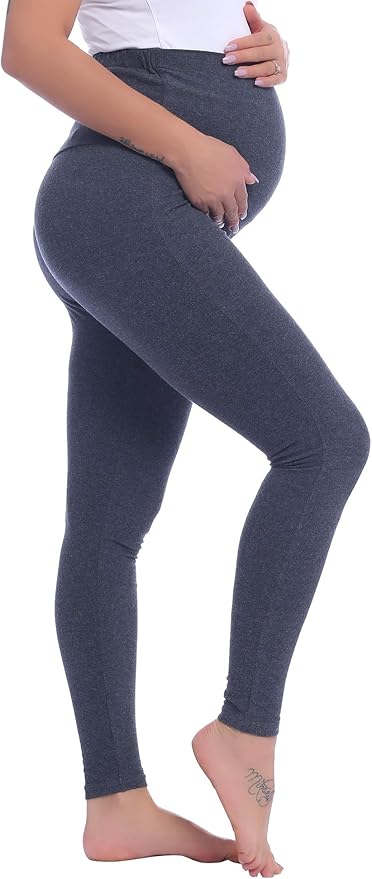 Joyaria Maternity Leggings Over The Belly Cotton Pregnancy Tight Pants Stretchy Comfy Yoga Workout Activewear S-XXL