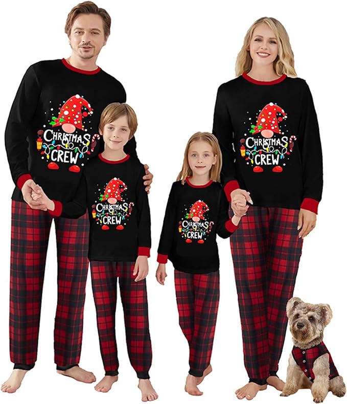 Awoscut Christmas Family Matching Pajamas Christmas Pjs Holiday Nightwear Sleepwear Sets Long Sleeve Pjs