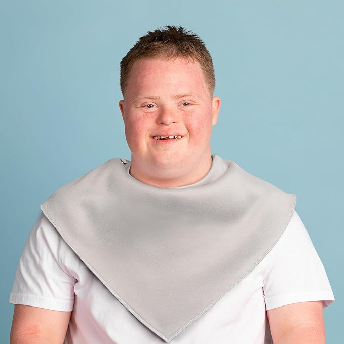 Adult Drool Bib for Special Needs, 3 Pk Soft Absorbent Large Bandana Bibs Set for Kids 4+, Men Women, Teens & Adults