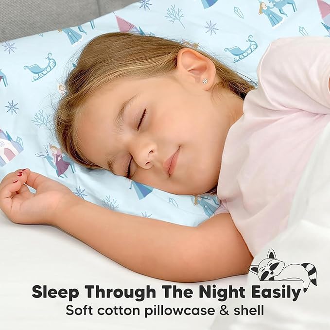 Toddler Pillow with Pillowcase - 13x18 My Little Dreamy Kids Travel Bed Pillows for Sleeping, Organic Cotton Small Pillowcase,Soft & Breathable,Machine Washable,Toddlers 2-5 years old(Enchanted Frost)