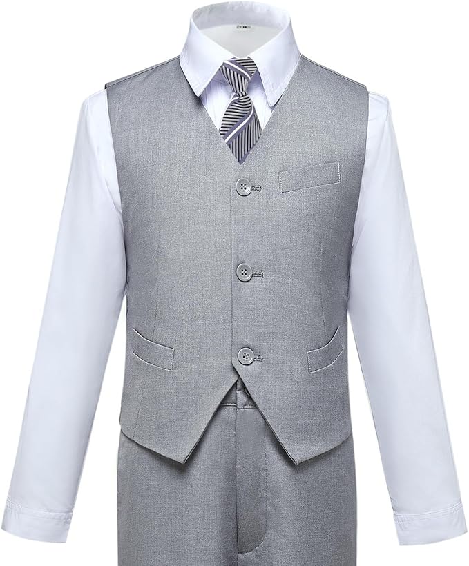 Boys Suit for Kids Tuxedo Suits for Wedding Formal Suit Set Toddler Boy Dress Outfit with Shirt and Tie