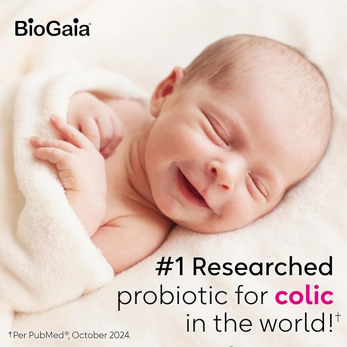 BioGaia Baby Probiotic Drops - Colic & Gas Relief + Vitamin D, 50-Day Supply, Safe for Newborns, Reduces Crying, Fussing, Colic, Gas, Spit-ups & Constipation, No allergens, Dairy or Soy (Pack of 2)