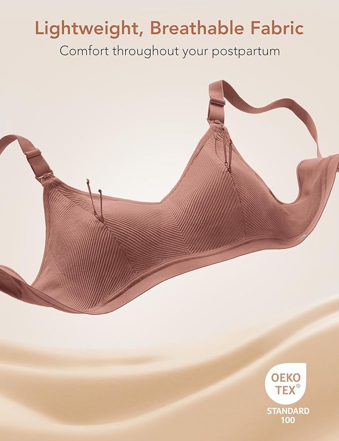 Pumping Bra Hands Free Zip Opening Seamless Nursing Bras for Breastfeeding High Support Nursing & Pumping Bra in One