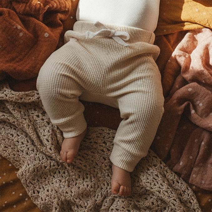 Sejardin Toddler Baby Boy Girl Pants 3 Pack Solid Color Elastic Waist Jogger Sweatpants Newborn Infant Casual Bottoms
