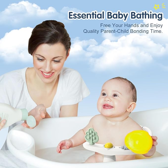 Baby Bath Seat for Babies 6 Months & Up, Non-Slip Bath Seats for Babies Sitting up,Bath tub Seat with Suction Cups,Safe & Comfortable Bath Chair Baby, Gray