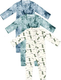Jimonda Baby Girls Boys Footless Pajamas,Rayon From Bamboo Pjs 2 Way Zipper Long Sleeve Soft Sleeper,Infant Tie-dye Romper
