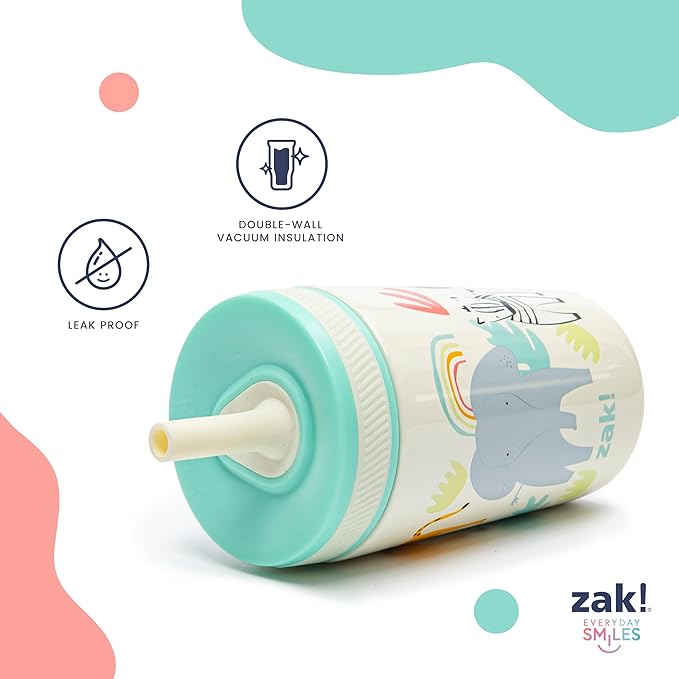 Zak Designs Campout and Camping Kelso Tumbler Set, Leak-Proof Screw-On Lid with Straw, Bundle for Kids Includes Plastic and Stainless Steel Cups with Bonus Sipper, 3pc Set, Non-BPA