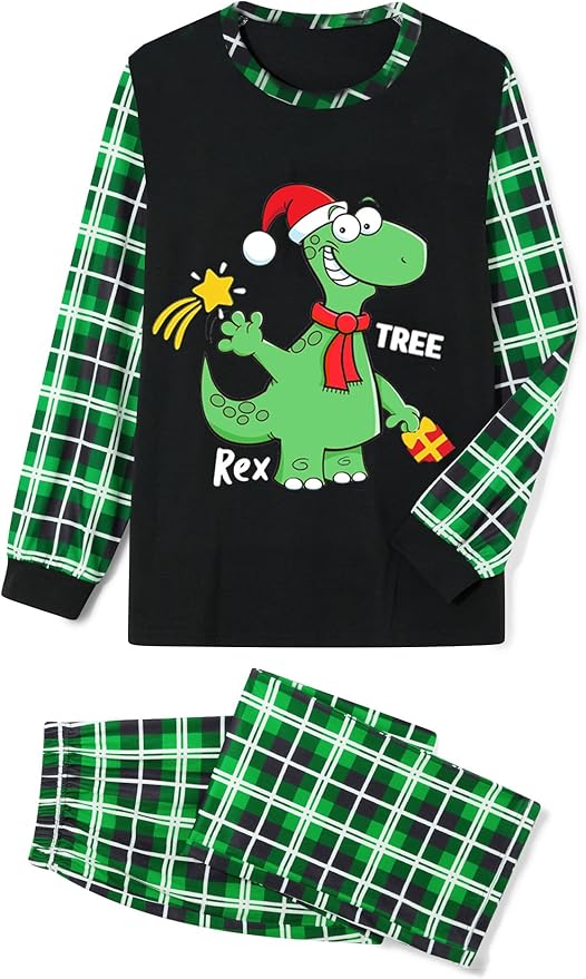 Awoscut Christmas Family Matching Pajamas Christmas Pjs Holiday Nightwear Sleepwear Sets Long Sleeve Pjs