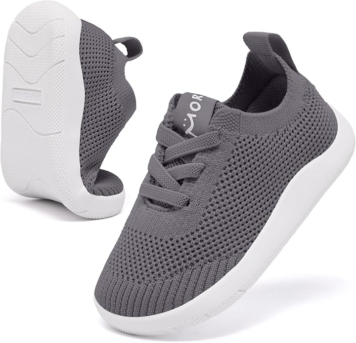 MORENDL Toddler Wide Toe Box Barefoot Shoes Baby First Walking Shoes Boys Girls Non-Slip Zero Drop Minimalist Sneakers