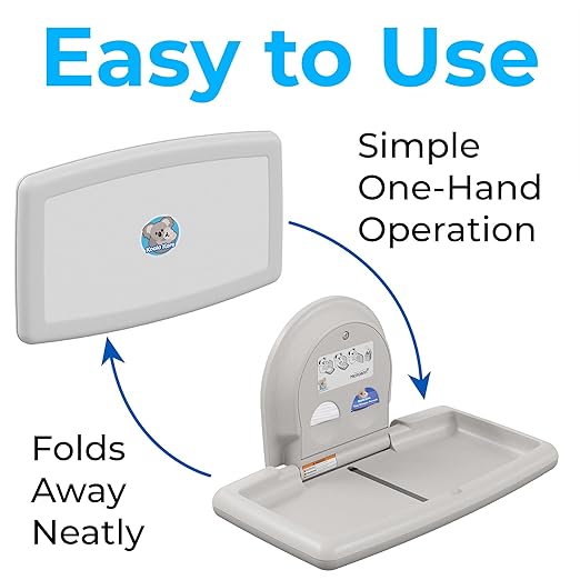 Koala Kare Surface-Mounted Horizontal Baby Changing Station, Model KB300-05 (White Granite)