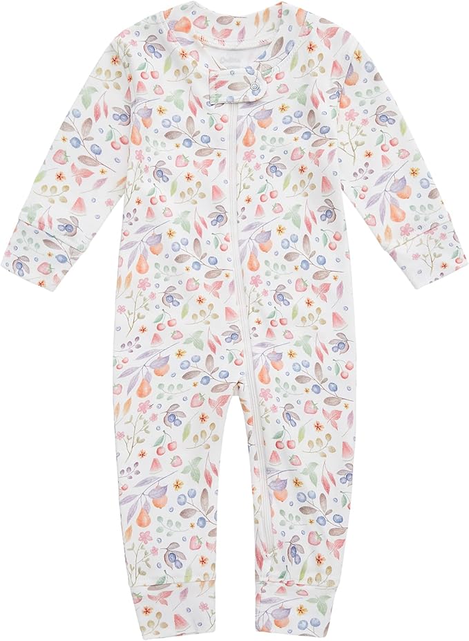 Owlivia Organic Cotton Baby Boy Girl Zip up Sleep 'N Play Pjs, Footless, Long Sleeve