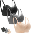Stelle Lace Nursing Bras for Breastfeeding Seamless Pregnancy Maternity Wireless Bralette with Pads, Extenders