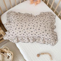 BuLuTu Blue Orchid Flower with Dots Design Toddler Pillow Case Crib Size, 14"x20", 1 pc, Muslin Cotton Pillow Covers for Girls Boys Machine Washable Pillowcase Nursery Decor, Durable