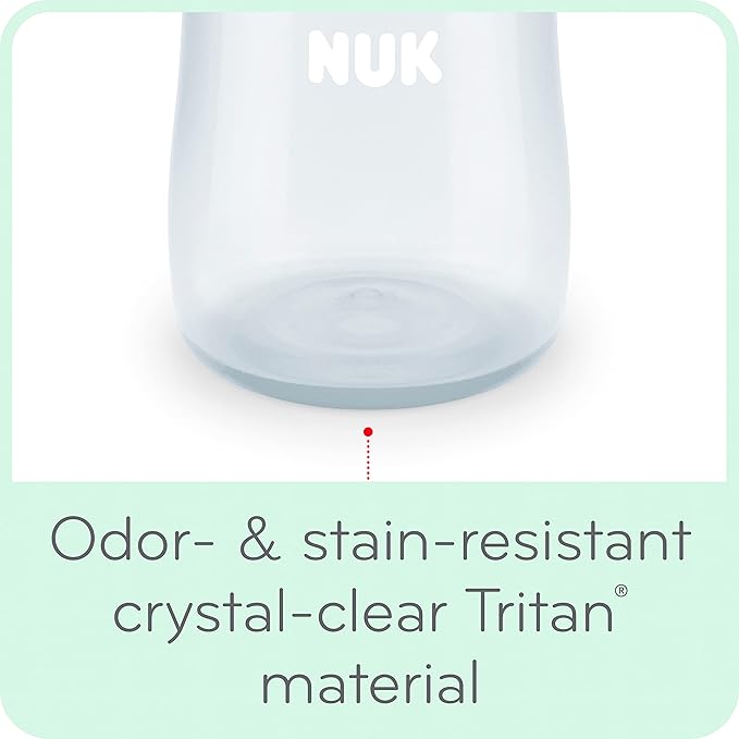 NUK Large Learner Tritan Cup, 10 oz, 8+ Months – BPA Free, Spill Proof Sippy Cup (Pack of 12)