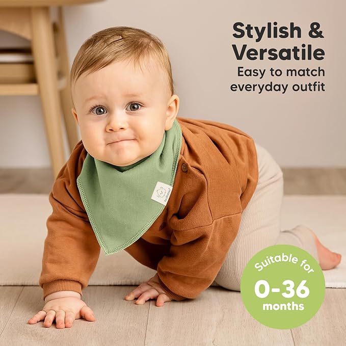 KeaBabies 10-Pack Organic Baby Bandana Bibs for Girls - Super Absorbent Triangle Baby Bibs for Drooling and Teething Infant, 100% Cotton Extra Soft for Newborn, Infant 0-36 Months (Cupcake)