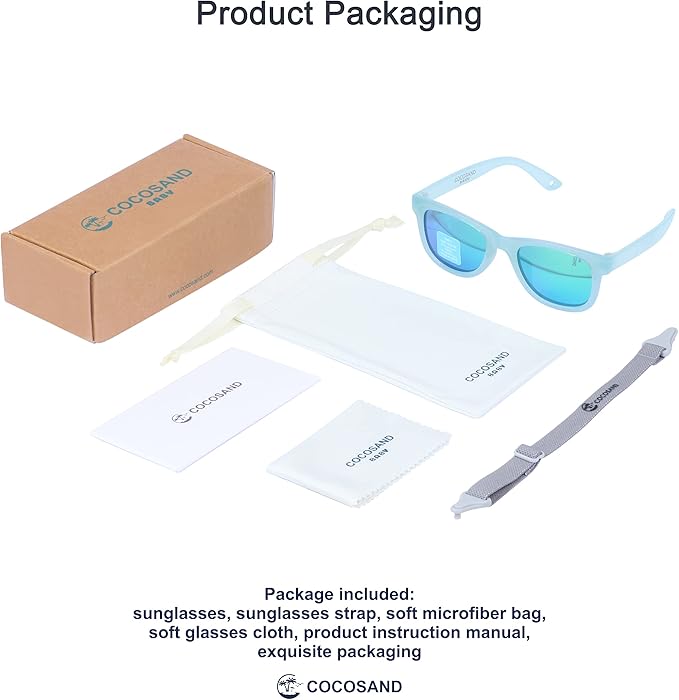 COCOSAND Flexible Baby Sunglasses with Strap Polarized UV Protection for Toddler Infant Newborn Boy Girl Age 0-24 Months
