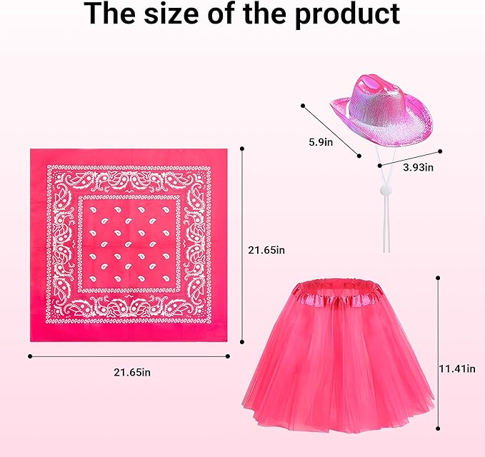 Porch Goose Outfits for 17" & 23" Lawn Goose – Pink Cowgirl Porch Goose Clothes Set with Skirt & Scarf – Western Goose Statue Outfit for Outdoor Porch Decoration