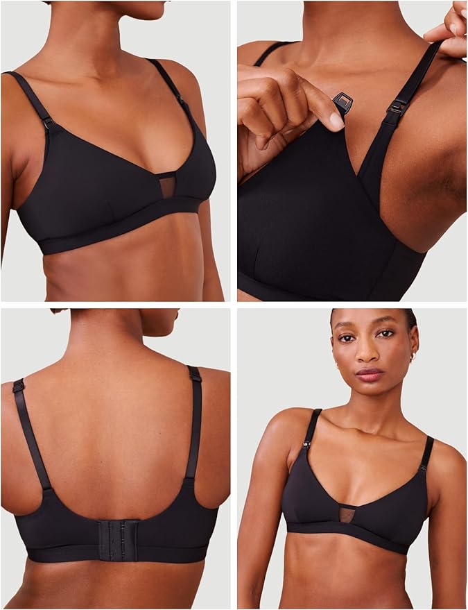 Pepper Nursing Wirefree Bra | Wireless Maternity Bra for Women, Drop-Down Cups with One-Hand Clasp (XXS-XL)