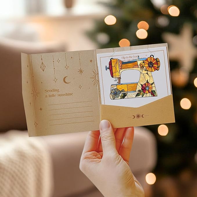 Sewing Machine Acrylic Suncatcher Stained Glass Effect Window Car Hanging Christmas Ornament Indoor Outdoor Decor Garden Sun Catcher Panel Gifts for Sewing Lover for Women Mom Grandma