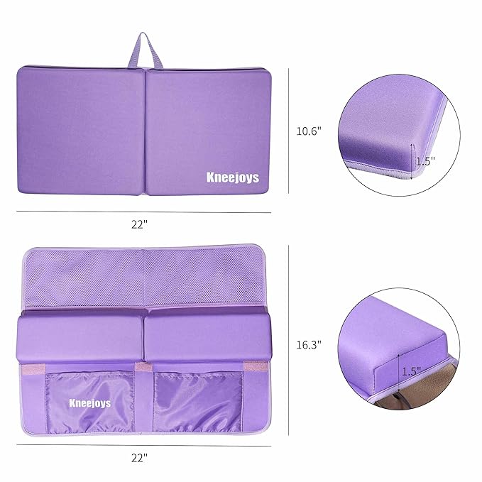 Bath Kneeler and Elbow Rest Pad for Baby - Memory Foam Kneeling Mat for Tub and Bath Toy Organizer