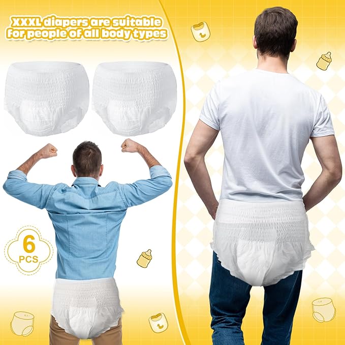 6 Sets Bottle Chug Baby Shower Games Juegos Para Plastic Baby Bottles Bibs Hat Disposable Diapers Gender Reveal Games Baby Changing Diaper Race Game Decoration (Yellow)