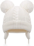 Duoyeree Toddler Winter Hat with Earflap Scarf Hood Thick Warm Kids Skull Cap for Baby Girls Boys
