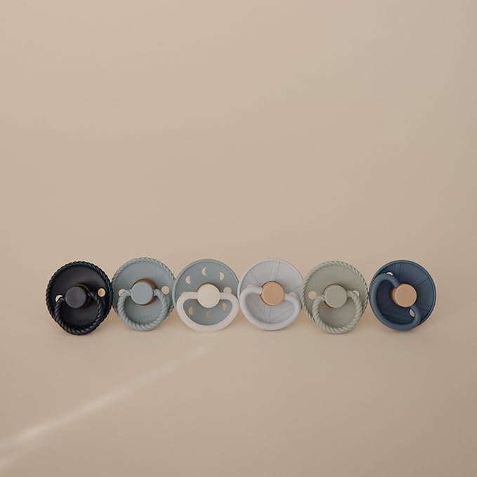 FRIGG SilkySoft Silicone Baby Pacifier 6-Pack Endless Sea | Made in Denmark | BPA-Free (6-18 Months)