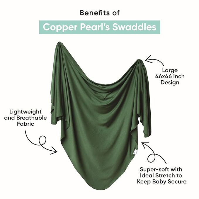 Copper Pearl Baby Swaddle Blanket - Premium Knit Baby Blanket, Large Soft Stretchy Receiving Blankets for Baby Boy and Girl, Swaddles for Newborn, Infant, and Toddler (Ash)