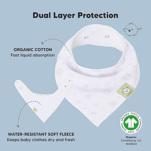 8-Pack Organic Baby Bandana Bibs for Boys, Girls - Super Absorbent Triangle Baby Bibs for Drooling and Teething Infant, 100% Cotton Extra Soft for Newborn, Infant 0-36 Months (Constellation)