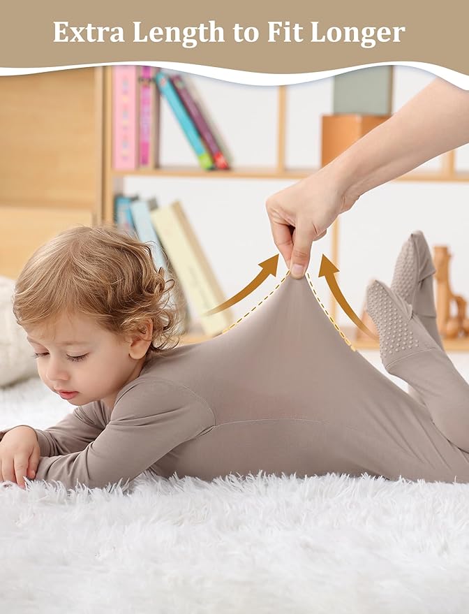 JunNeng Viscose from Bamboo Sleeper with Mittens, 2 Way Zipper Baby Boy Pajamas, Non Slip Sleep'N Play Romper