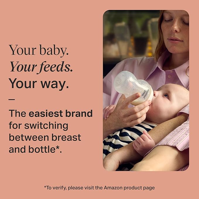 Tommee Tippee Natural Start Bottle and Nipple Bundle, 6 Fiesta Color, Anti-Colic 9 oz BPA Free Baby Bottles, 0+ Months, Slow Flow Breast-Like Nipple, Baby Bottle Nipples, Extra Slow Flow, 10 Pieces