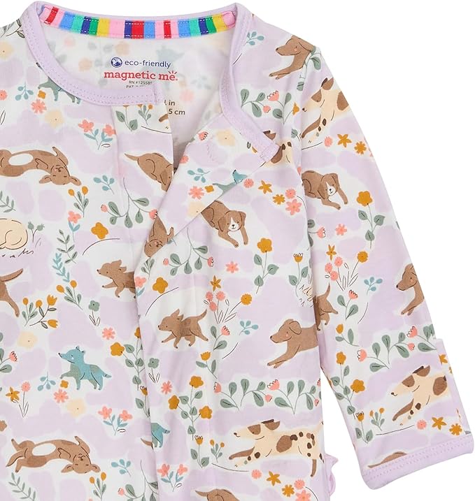 Magnetic Me Girls Modal Magnetic Baby Footie Pajamas | Silky Soft Modal Fabric | Baby Sleepers Available Sizes PRE - 24M