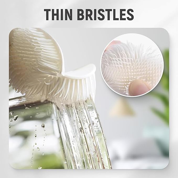 3Pcs 360° Flexible Silicone Bottle Brush with Long Handle Multifunction Flexible, Deep Cleaning for Narrow Neck Bottles, Baby Bottles, Water Bottles (Bule)